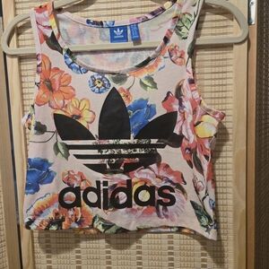 Adidas X Farm Rio  Crop Floral Tank Top Sz Xs